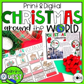 Preview of Christmas Around the World Activities - Digital or Print December Lesson Plans