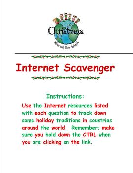 Preview of Christmas Around the World Internet Scavenger Hunt