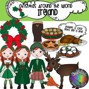 Preview of Christmas Around the World Ireland Clip Art- Chalkstar Graphics