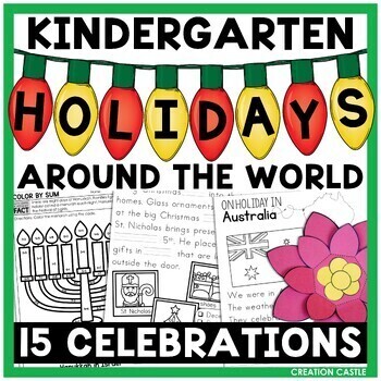 Preview of Christmas Around the World Kindergarten Crafts and Worksheets