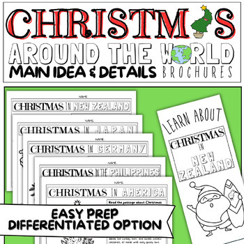 Preview of Christmas Around the World Main Idea and Details Brochure Research Project