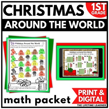 Preview of Christmas Around the World Math | 1st Grade Holidays Around the World Math