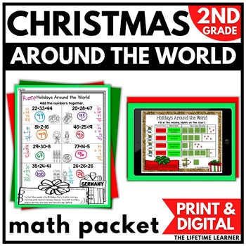 Preview of Christmas Around the World Math | 2nd Grade Holidays Around the World Math