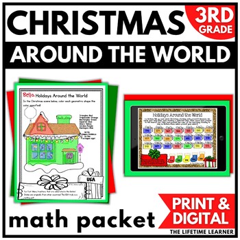 Preview of Christmas Around the World Math | 3rd Grade Holidays Around the World Math