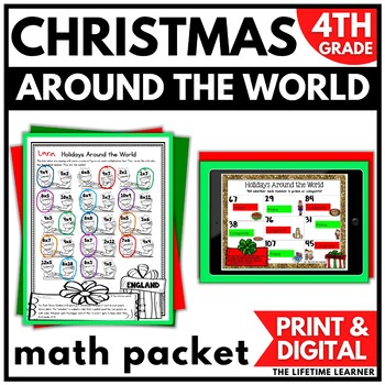Preview of Christmas Around the World Math | 4th Grade Holidays Around the World Math