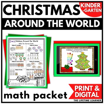 Preview of Christmas Around the World Math | Kindergarten Holidays Around the World Math