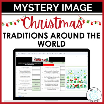Preview of Social Studies Christmas Around the World Activities: Mystery Image self check