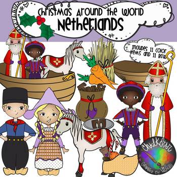 Preview of Christmas Around the World Netherlands Clip Art- Chalkstar Graphics