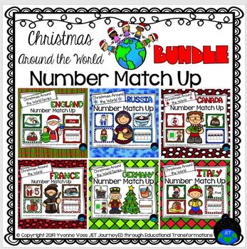 Preview of Christmas Around the World Number Match Up Bundle
