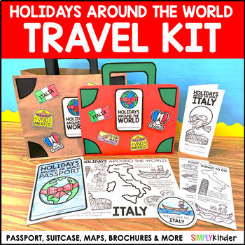 Preview of Christmas & Holidays Around the World Passport, Suitcase, Crafts, & Research