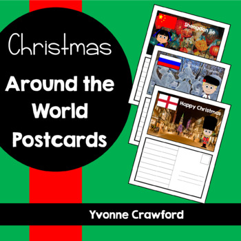 Preview of Christmas Around the World Postcards - 42 Countries | Writing Activities
