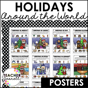 Preview of Christmas Around the World Posters - Holidays Around the World Bulletin Board