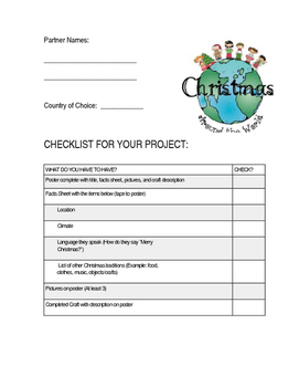 Preview of Christmas Around the World Project Checklist *EDITABLE*