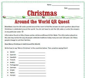 Preview of Christmas Around the World QR Code Reading & Activities