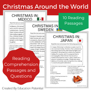 Preview of Christmas Around the World Reading Comprehension