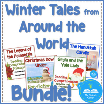 Preview of Christmas Around the World Reading Comprehension Passages & Questions; Hanukkah