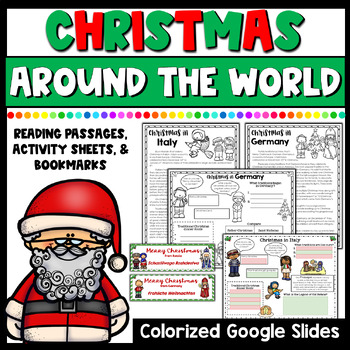 Preview of Christmas Around the World Reading Passages & Activities | Google Slides & Print