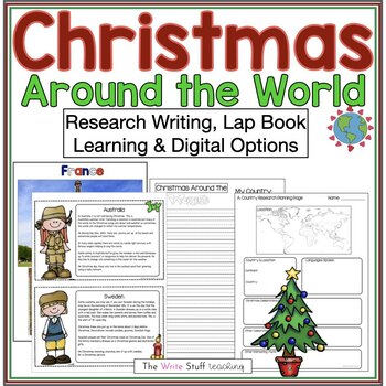 Preview of Christmas Around the World Christmas Craft Lap Book and Digital Activities