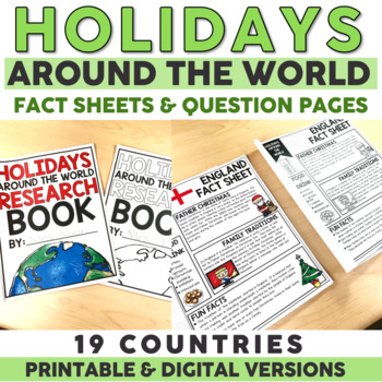 Preview of Holidays Around the World Research Fact Sheets & Questions | with Diwali
