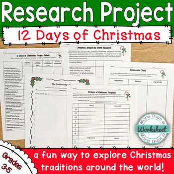 Preview of Christmas Around the World: Research Project (12 Days of Christmas)