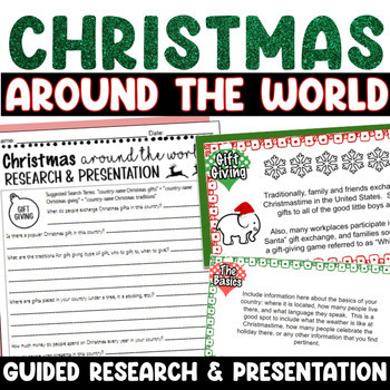 Preview of Christmas Around the World Research Project and Presentation for Google Slides