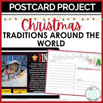 Preview of Christmas Around the World Research Project: reading comp and map activity