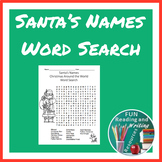 Christmas Around the World Santa's Names Word Search Print