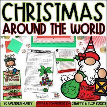 Preview of Christmas Around the World Unit with Research Projects, Activities and Crafts