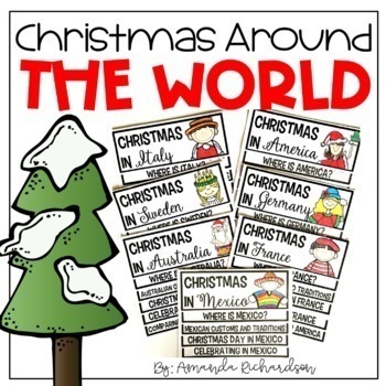 Preview of Christmas Around the World Unit, Holidays Around the World 1st Grade Research
