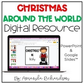 Preview of Christmas Around the World Unit Holidays Google Slides Classroom Powerpoint