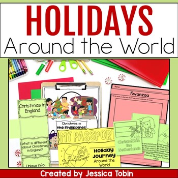 Preview of Christmas Around the World Unit - Winter Holidays Around the World Passport Unit