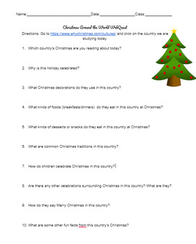 Preview of Christmas Around the World Webquest