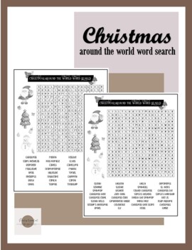 Preview of Christmas Around the World Word Search [PDF and Easel]