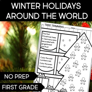 Preview of Christmas Around the World Worksheets for First Grade