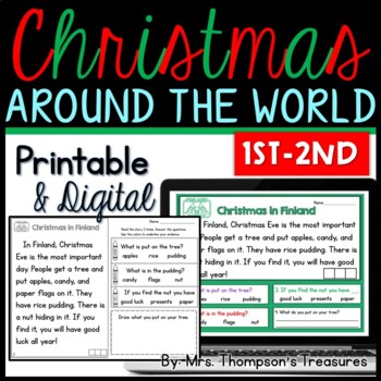 Preview of Christmas Around the World for Beginning Readers (1st-2nd) + Digital Slides