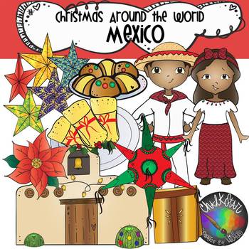 Preview of Christmas Around the World Mexico Clip Art- Chalkstar Graphics