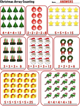 Christmas Array Counting - 2nd Grade Math Common Core 2.OA.4 by Lisa Tarman