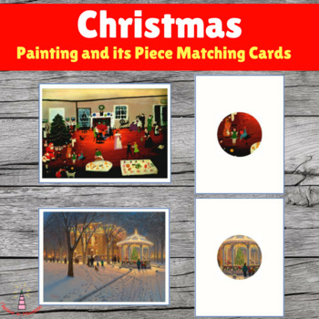 Preview of Christmas Art I Spy Montessori Activity Paintings Matching Close-Up