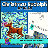 Christmas Art Project, Rudolph Art Lesson for Elementary