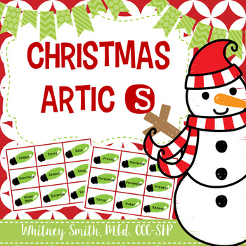 Preview of Christmas Articulation Cards for /s/ for Speech Therapy