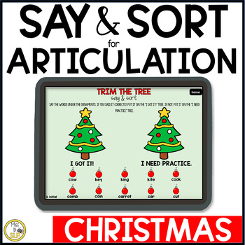 Preview of Christmas Say & Sort - Digital Speech Progress Monitoring