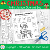 Christmas Articulation Glue and Say Activities for Speech Therapy