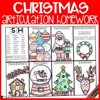 Preview of Christmas Articulation Homework