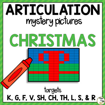 Preview of Christmas Articulation Mystery Pictures for Speech Therapy