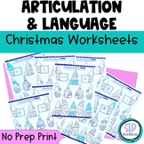 Christmas Articulation and Language Worksheets  l No Prep 