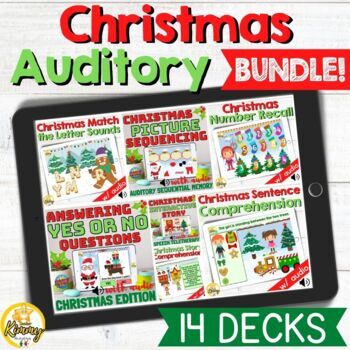 Preview of Christmas Auditory Boom Cards Bundle