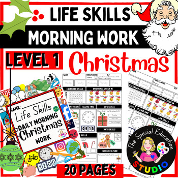 Preview of Christmas Autism Life Skills activity Differentiated Special Education Level 1