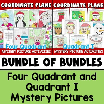 Preview of Christmas BIG BUNDLE of Coordinate Plane Mystery Graphing Picture Activities