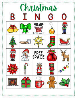 Christmas BINGO Game- Holiday Party Activity- 25 Boards, 24 Calling Cards