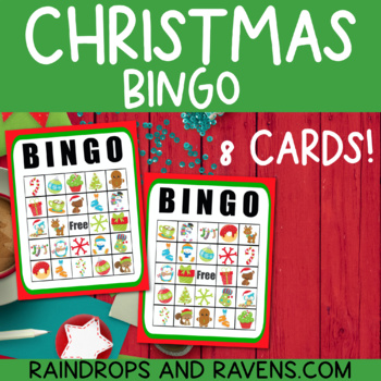 Christmas BINGO Picture Game by Raindrops and Ravens | TPT